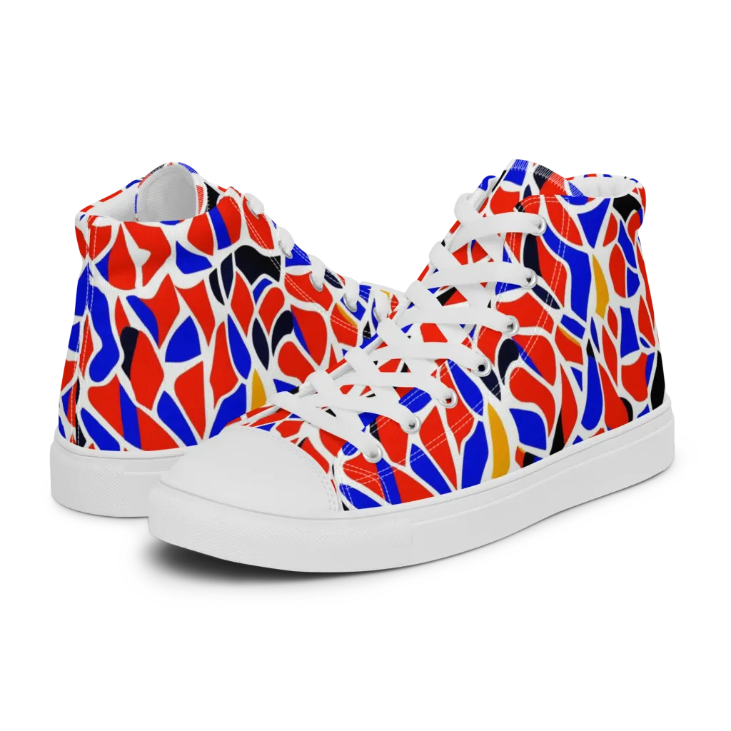 Primary Fracture on Women's High Top Canvas Shoes — Left