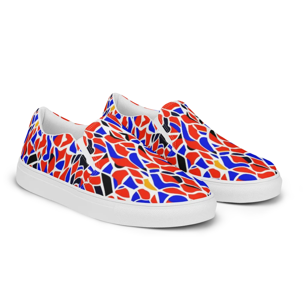 Primary Fracture on Men's Slip-On Canvas Shoes — Right Front