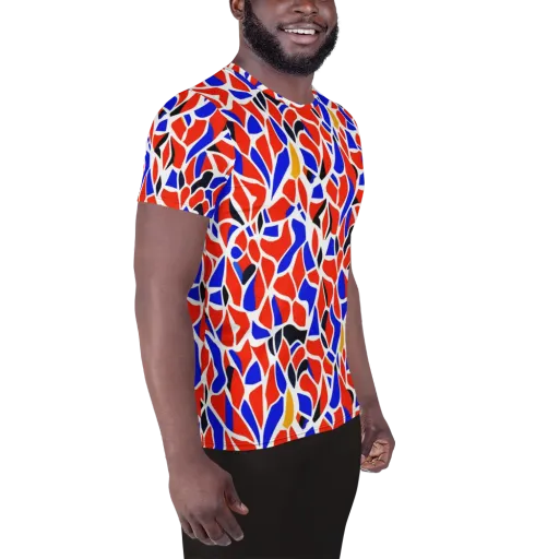 Primary Fracture on a Men's Athletic T-Shirt