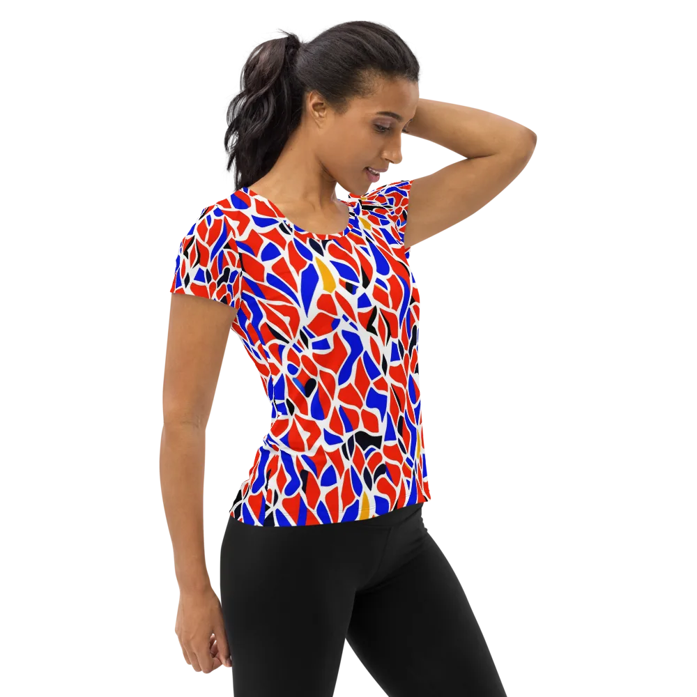 Primary Fracture on Women's Athletic T-Shirt — Right