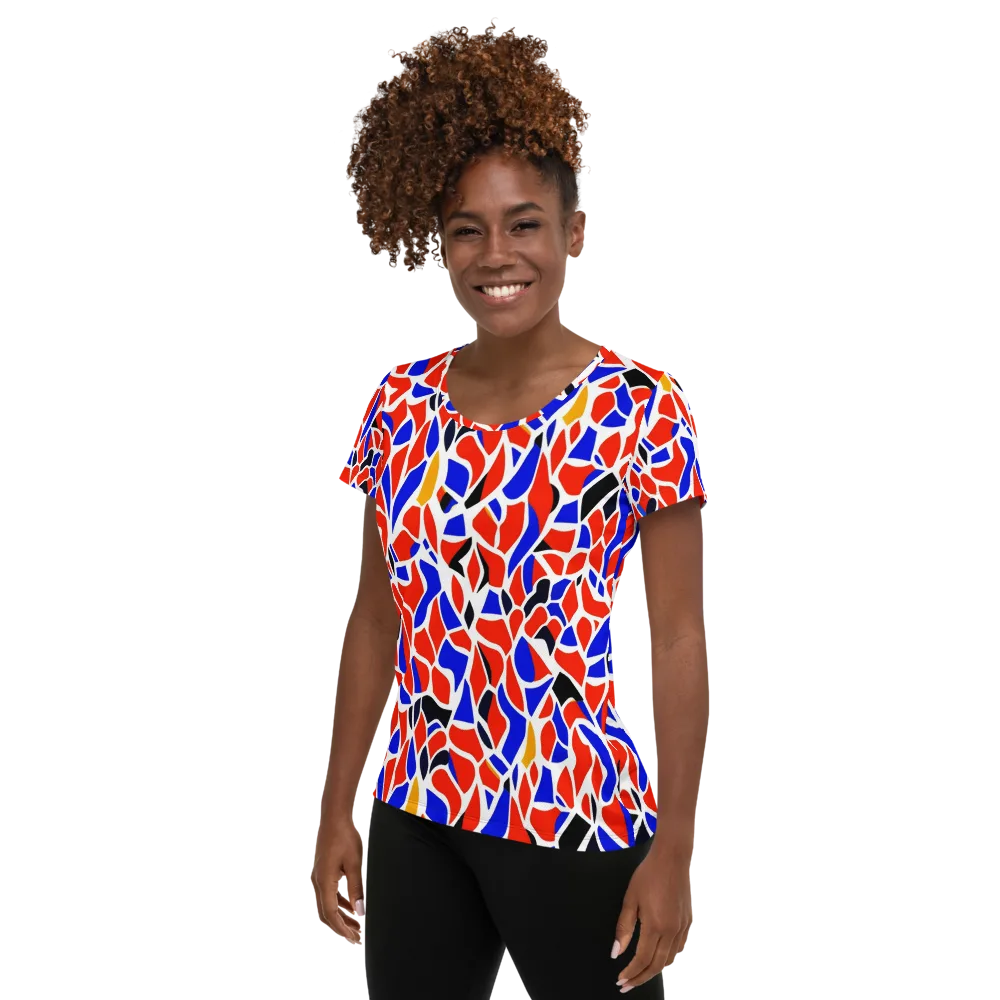 Primary Fracture on Women's Athletic T-Shirt — Left