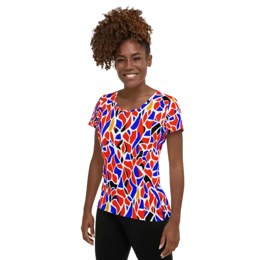 Primary Fracture on a Women's Athletic T-Shirt