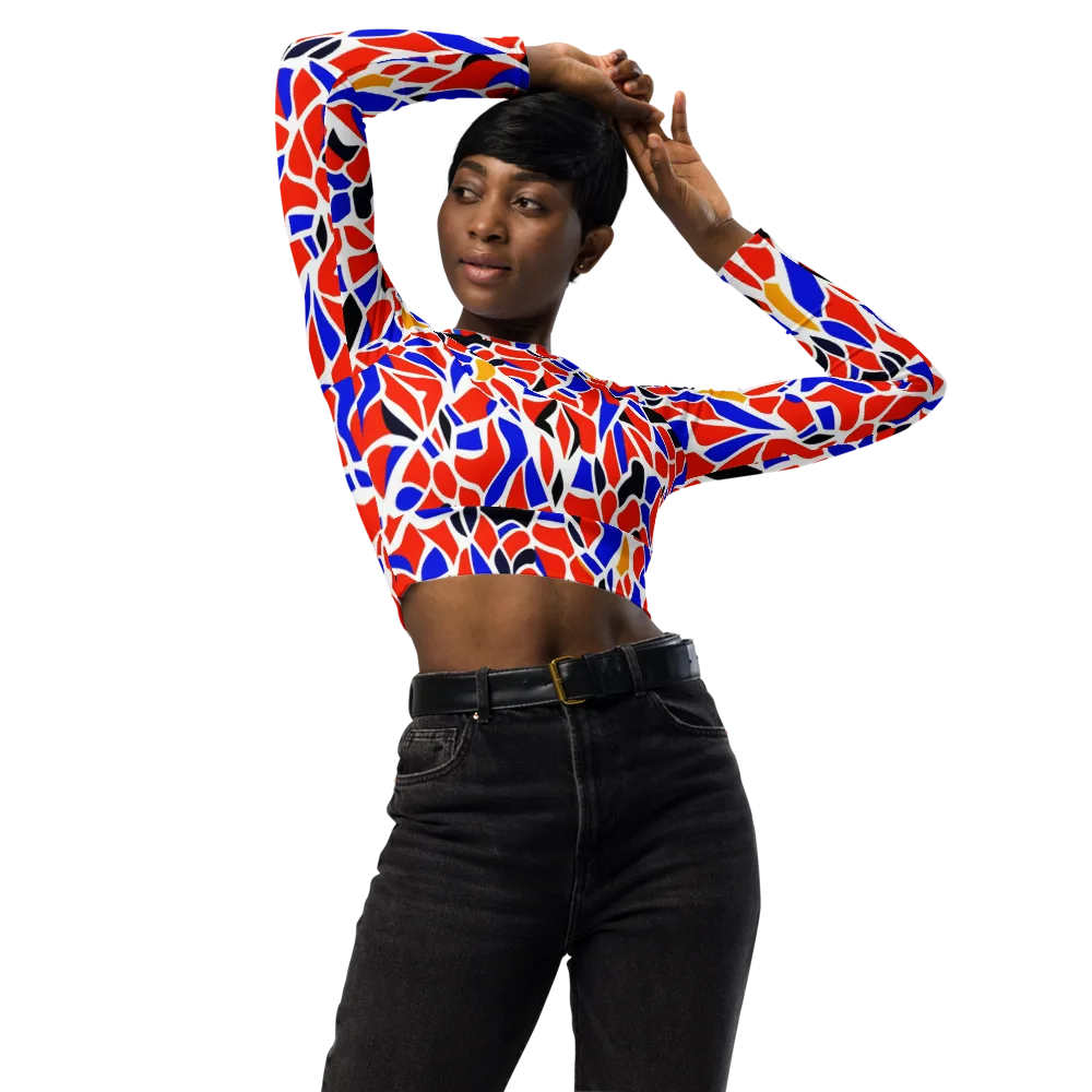 Primary Fracture on Long Sleeve Crop Top — Front