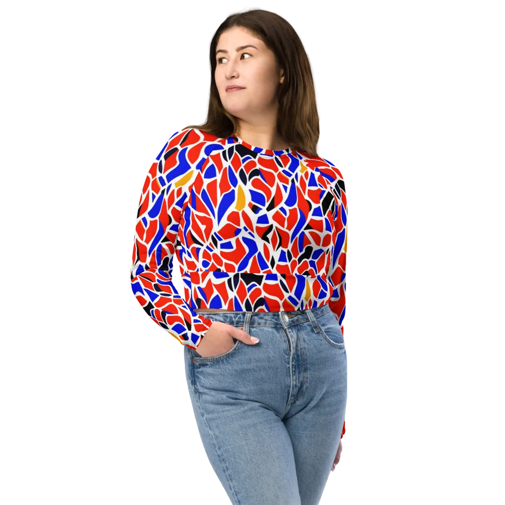 Primary Fracture on Long Sleeve Crop Top — Front