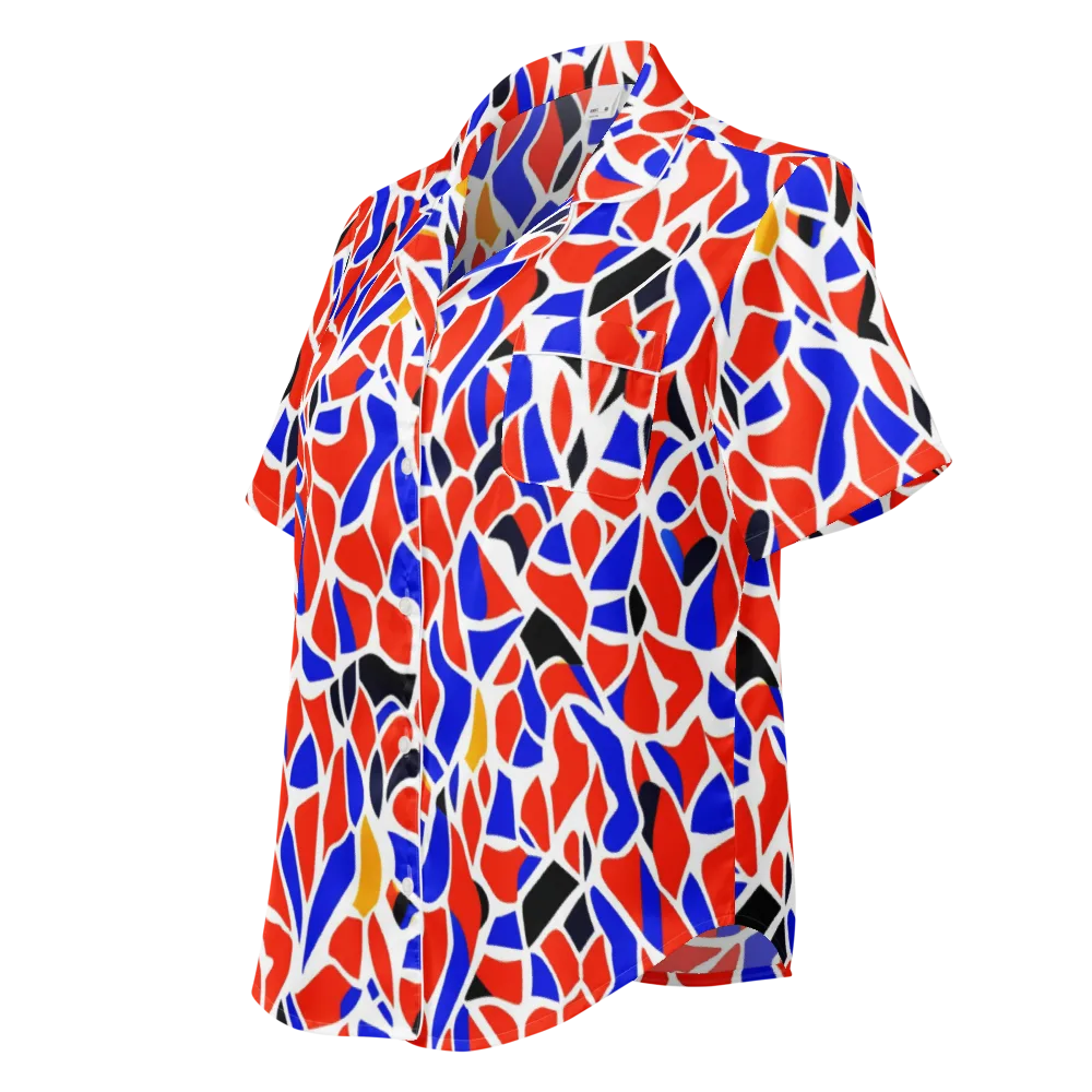 Primary Fracture on Women's Short Sleeve Pajama Top — Left Front