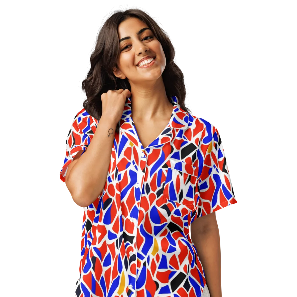 Primary Fracture on Women's Short Sleeve Pajama Top — Front