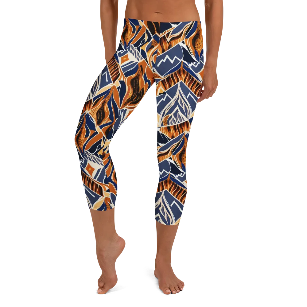 Saffron Alpine Static on Capri Leggings — Front