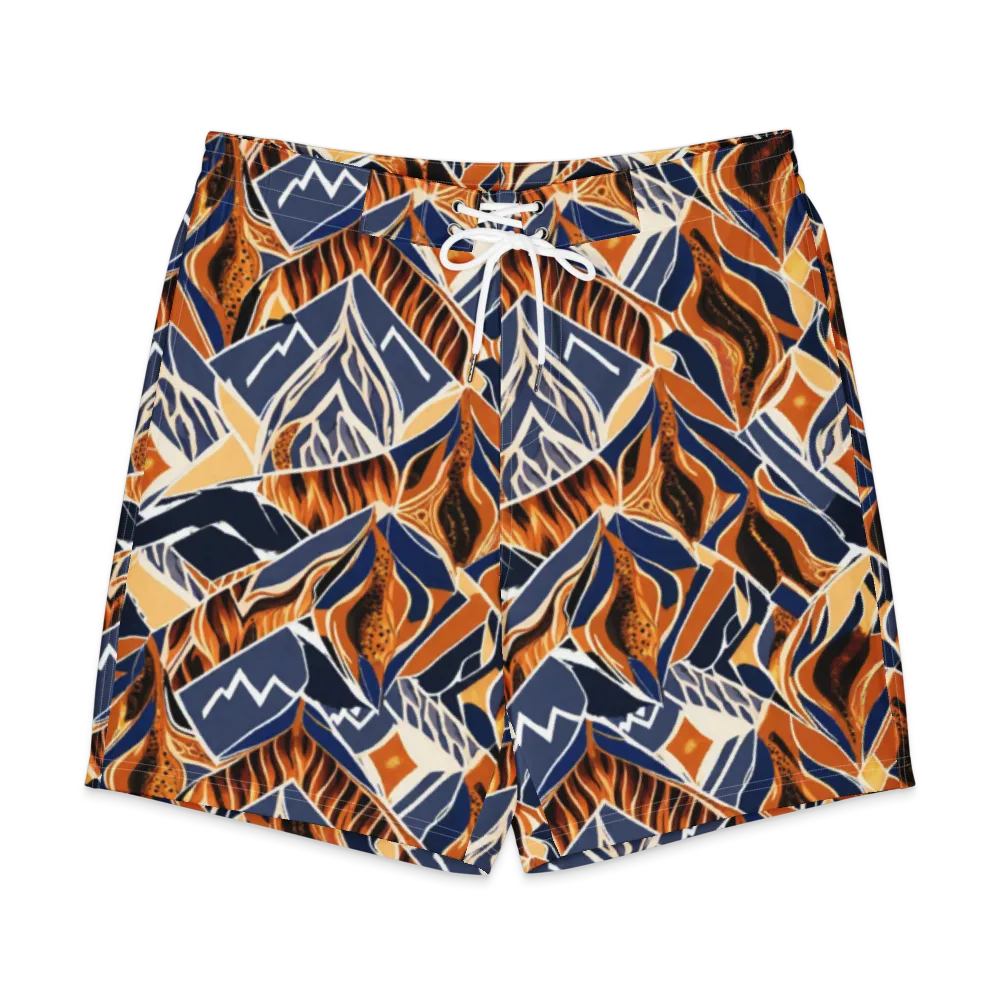 Saffron Alpine Static on Men's Board Shorts — Front