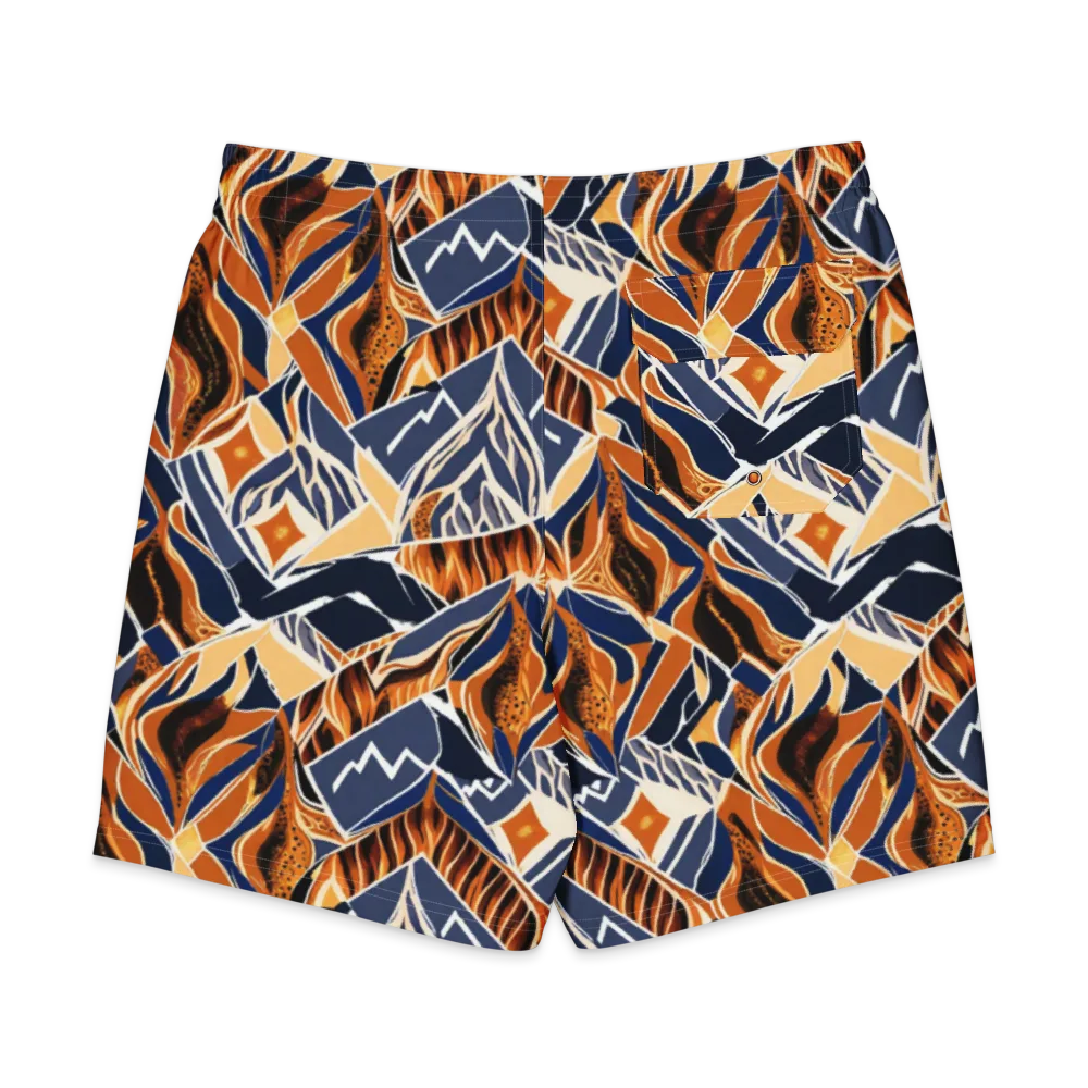 Saffron Alpine Static on Men's Board Shorts — Back