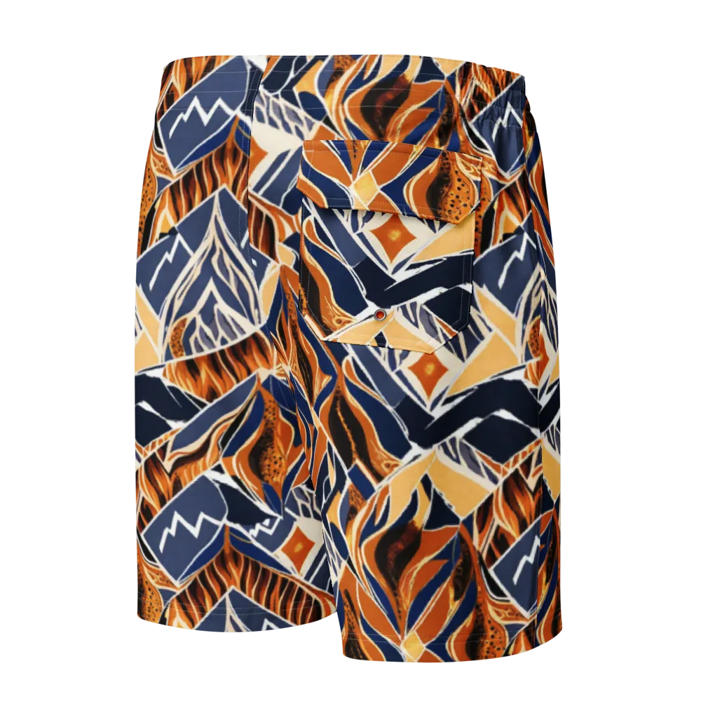 Saffron Alpine Static on Men's Board Shorts — Back