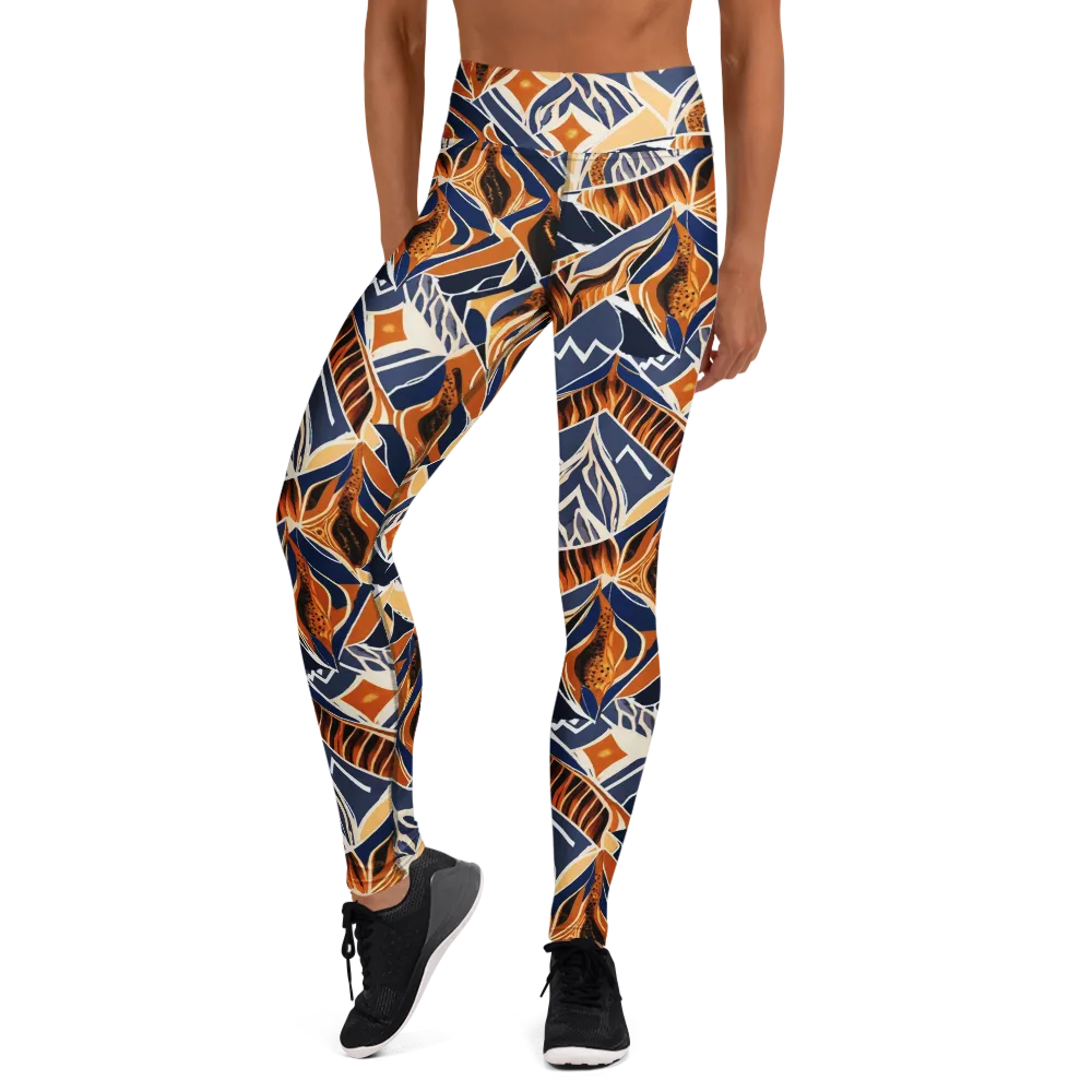 Saffron Alpine Static on Yoga Leggings — Front