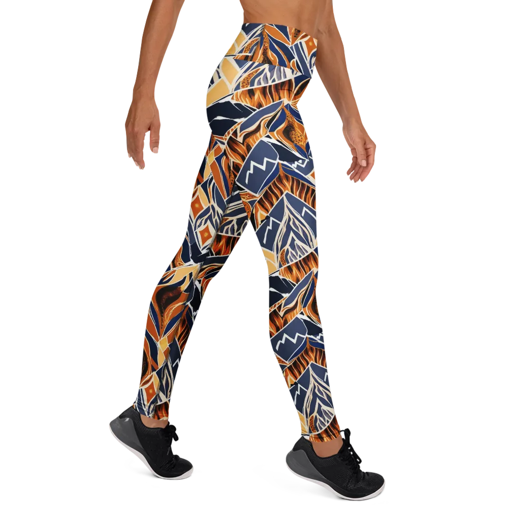 Saffron Alpine Static on Yoga Leggings — Right