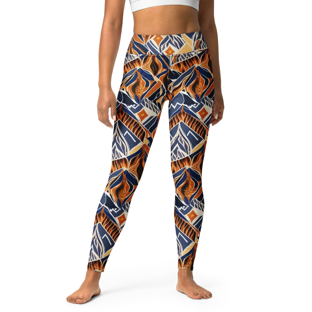 Saffron Alpine Static on Yoga Leggings — Front