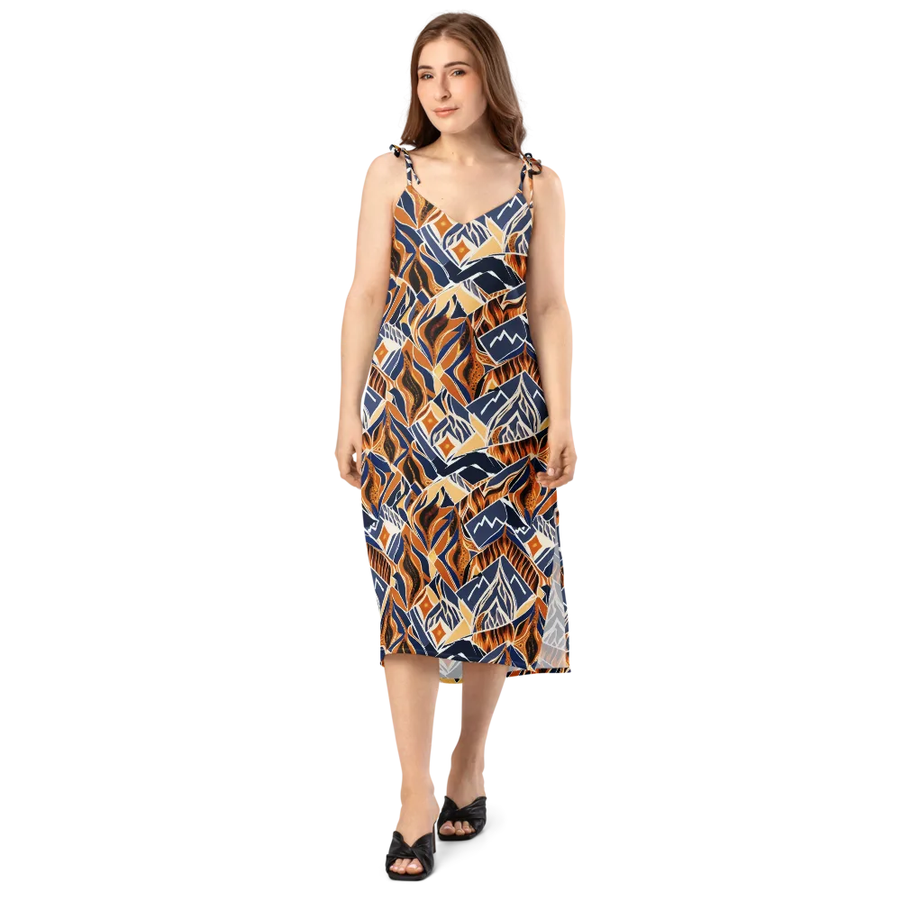 Saffron Alpine Static on Slip Dress — Front