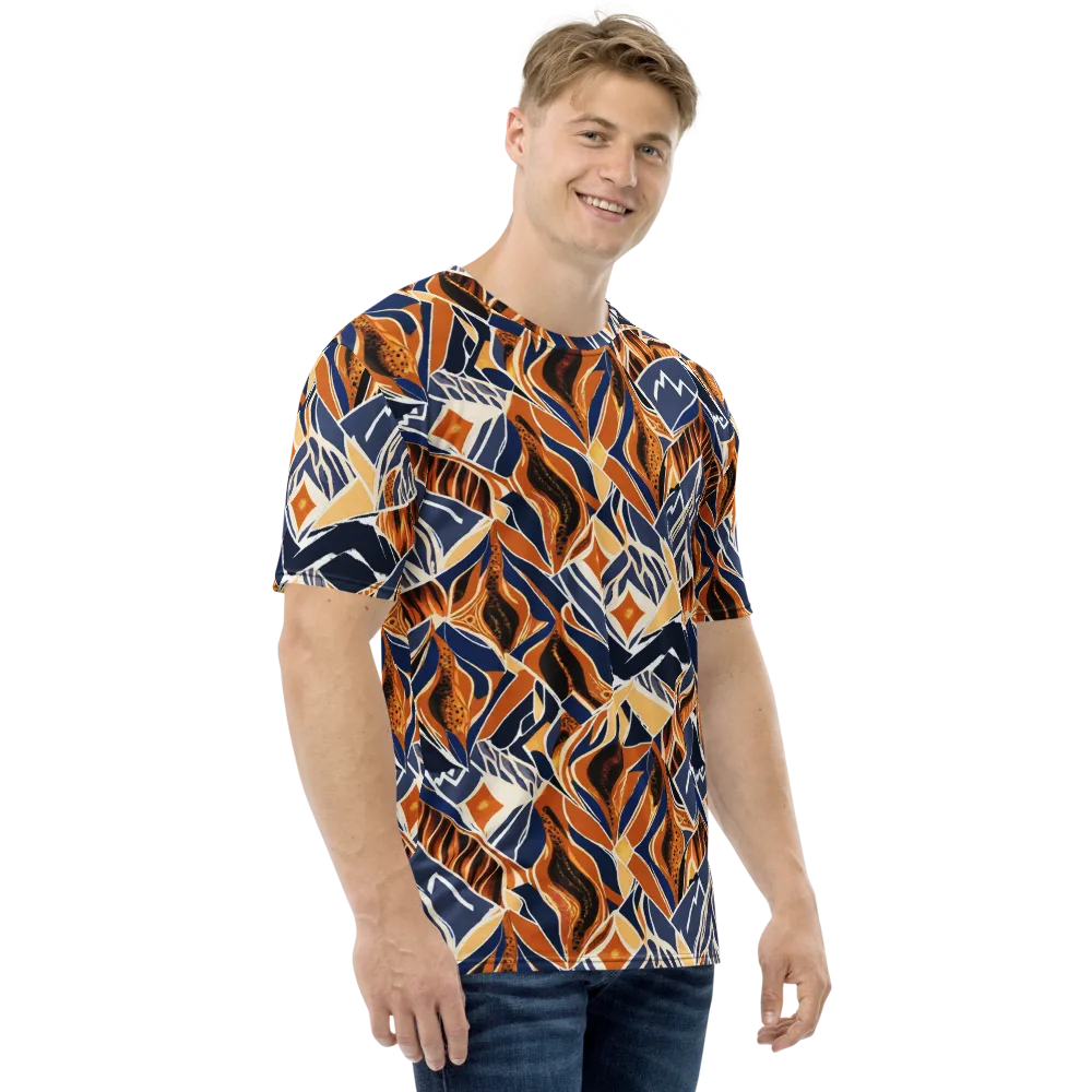 Saffron Alpine Static on Men's Crew Neck T-Shirt — Right