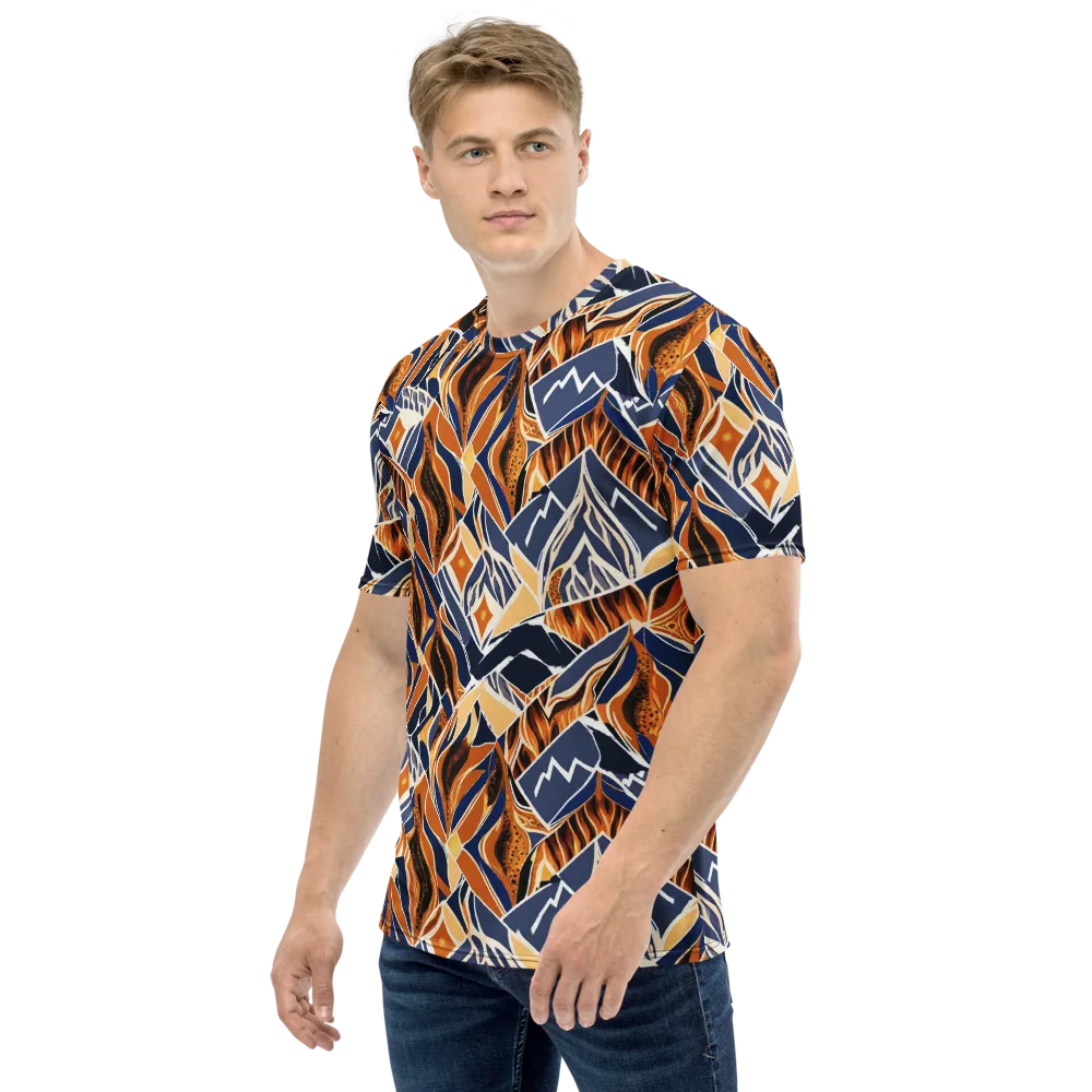 Saffron Alpine Static on Men's Crew Neck T-Shirt — Left
