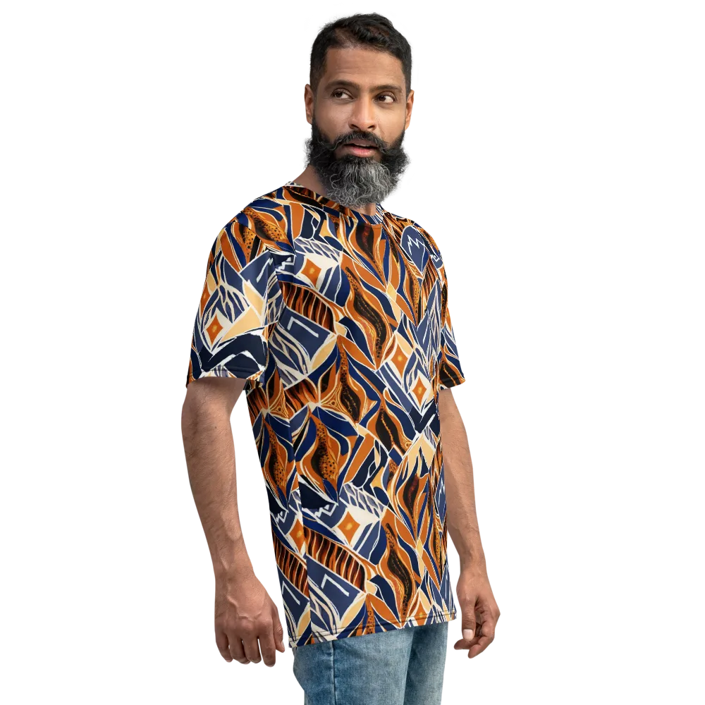 Saffron Alpine Static on Men's Crew Neck T-Shirt — Right