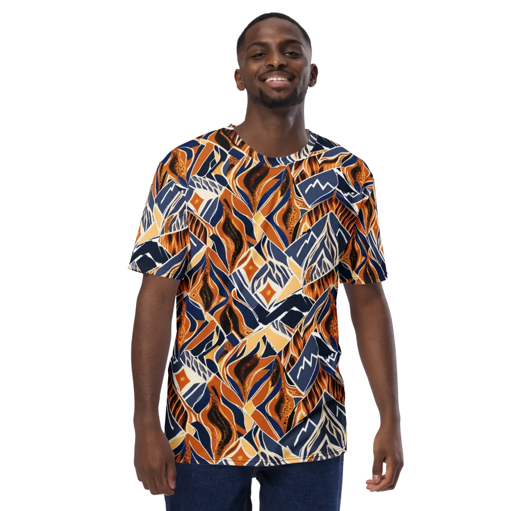 Saffron Alpine Static on Men's Crew Neck T-Shirt — Front