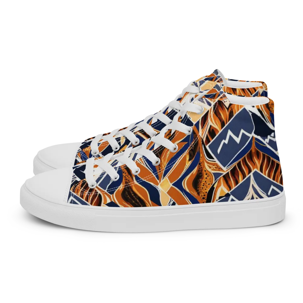 Saffron Alpine Static on Men's High Top Canvas Shoes — Left