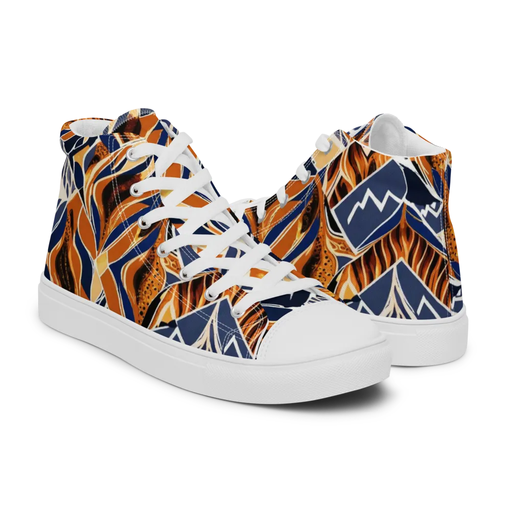 Saffron Alpine Static on Men's High Top Canvas Shoes — Right