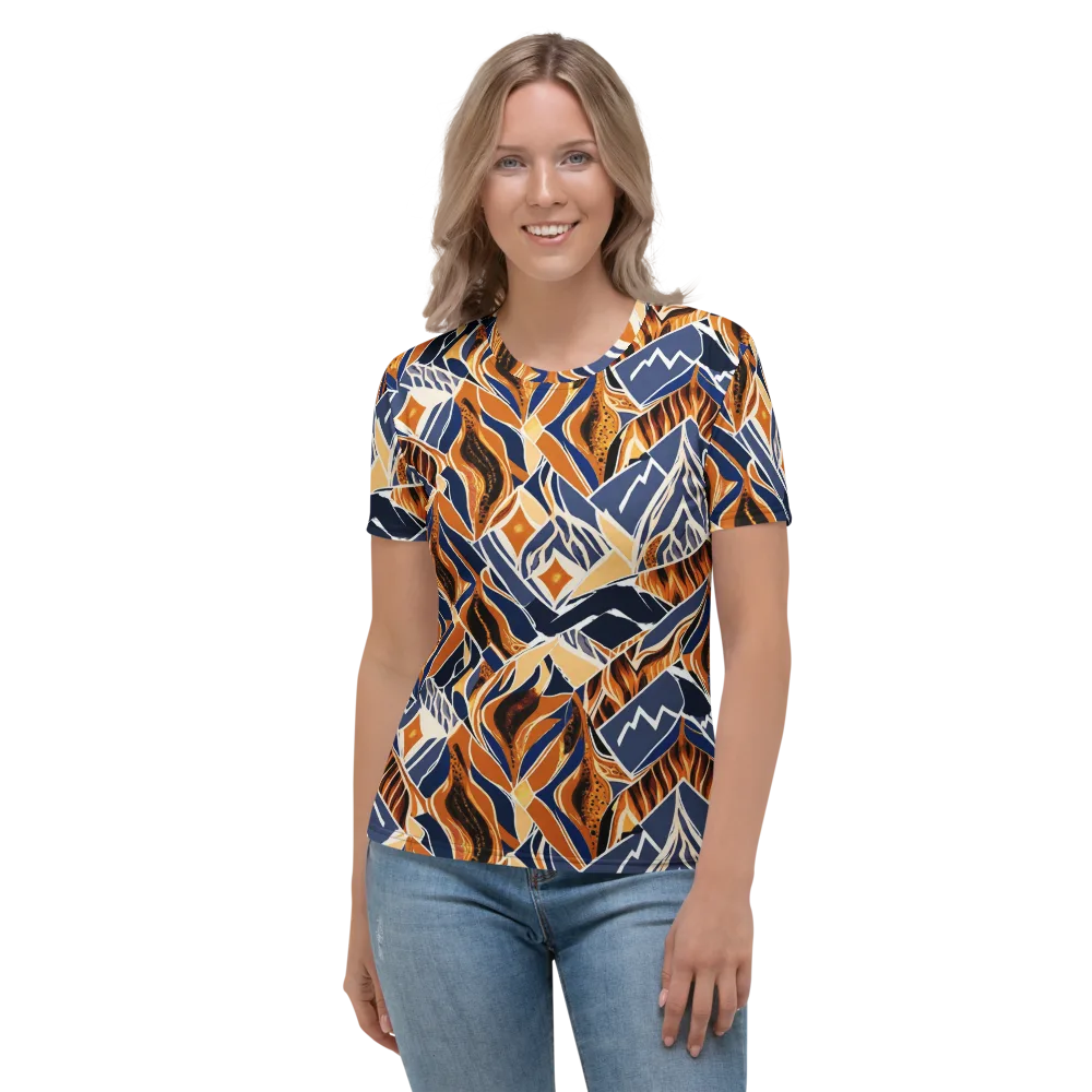 Saffron Alpine Static on Women's Crew Neck T-Shirt — Front