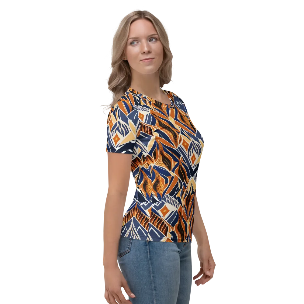 Saffron Alpine Static on Women's Crew Neck T-Shirt — Right