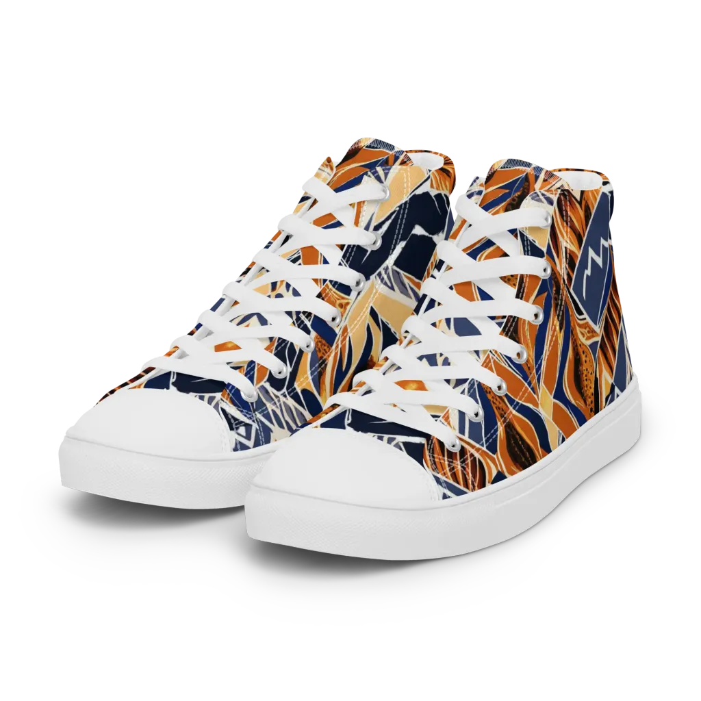 Saffron Alpine Static on Women's High Top Canvas Shoes — Left Front