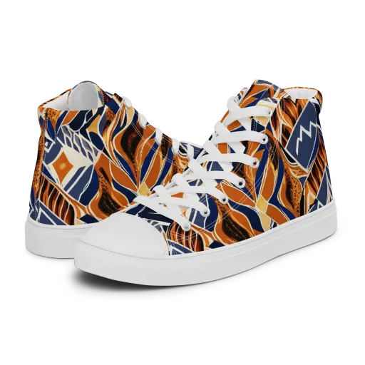 Saffron Alpine Static on a Women's High Top Canvas Shoes