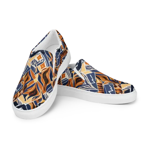 Saffron Alpine Static on a Men's Slip-On Canvas Shoes