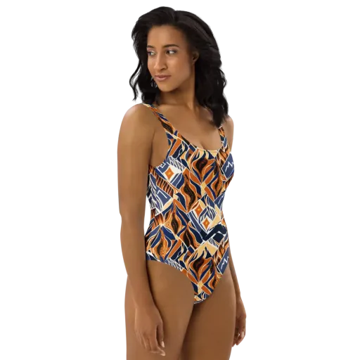 Saffron Alpine Static on a One-Piece Swimsuit