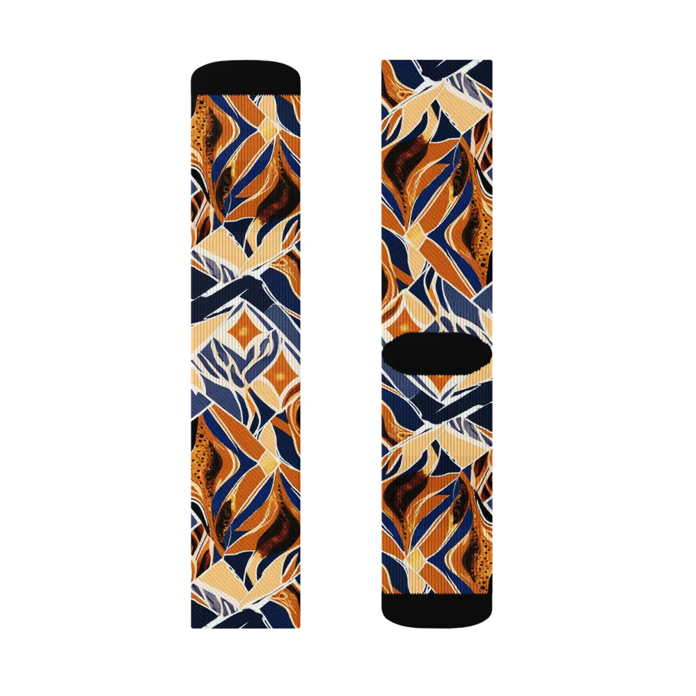 Saffron Alpine Static on Socks — Left Sock