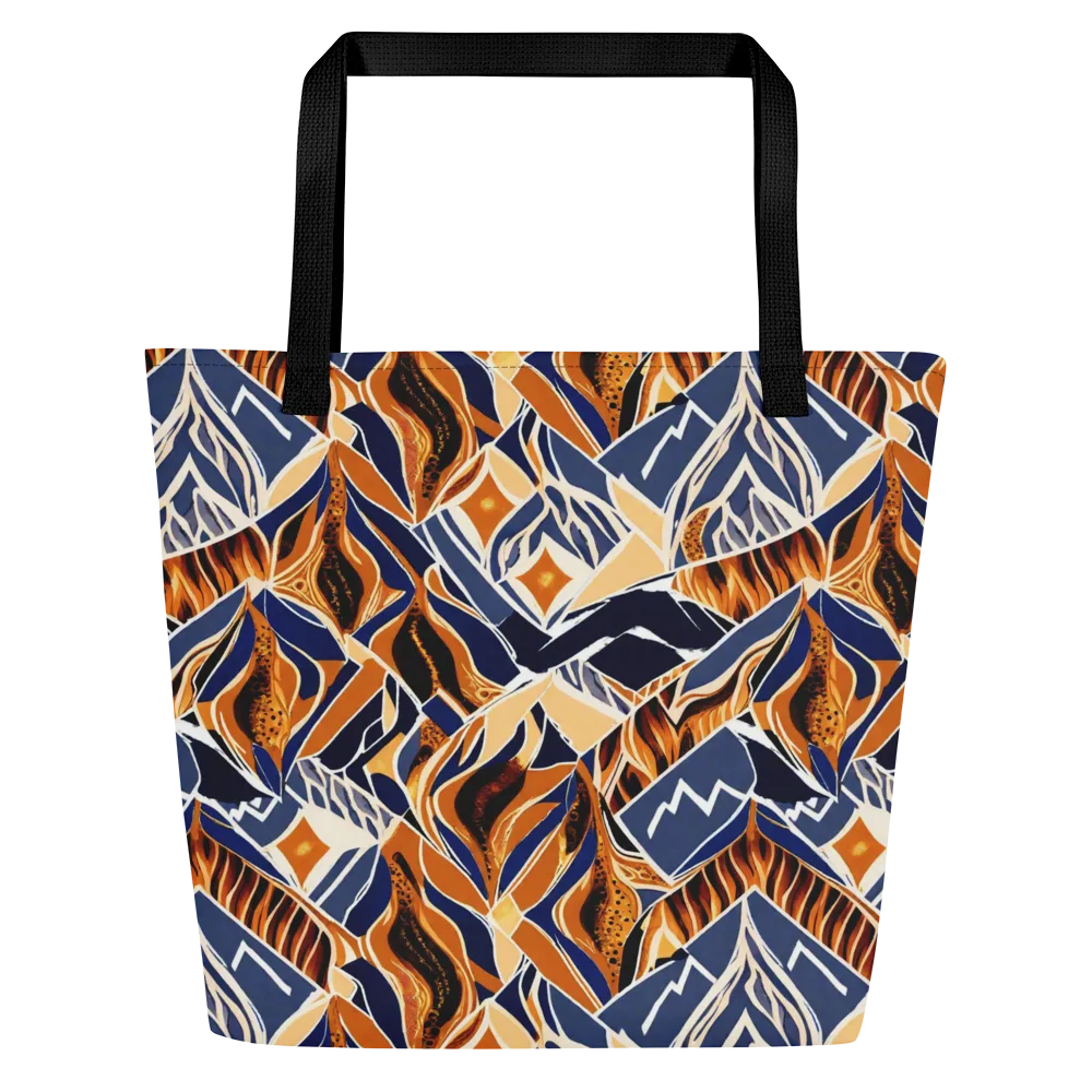 Saffron Alpine Static on Large Tote Bag W/ Pocket — Front