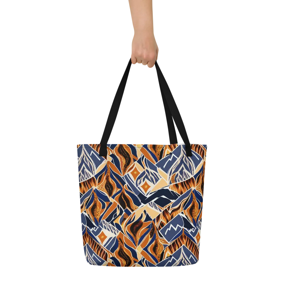 Saffron Alpine Static on Large Tote Bag W/ Pocket — Front