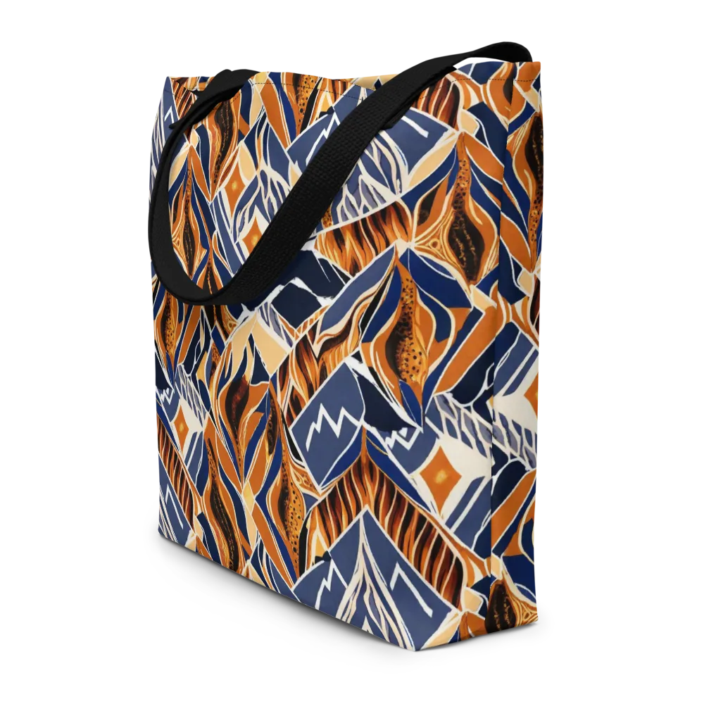 Saffron Alpine Static on Large Tote Bag W/ Pocket — Front