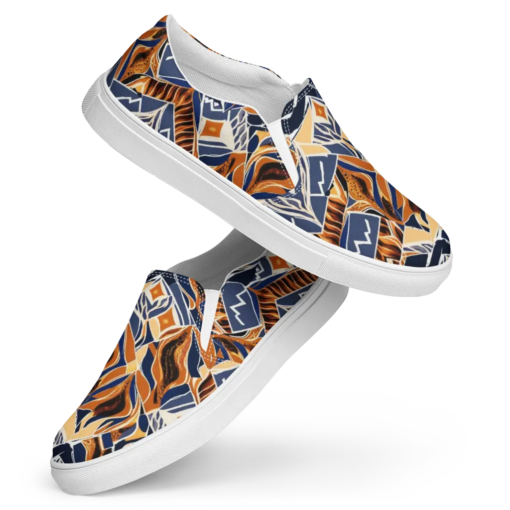 Saffron Alpine Static on Women's Slip-On Canvas Shoes — Front