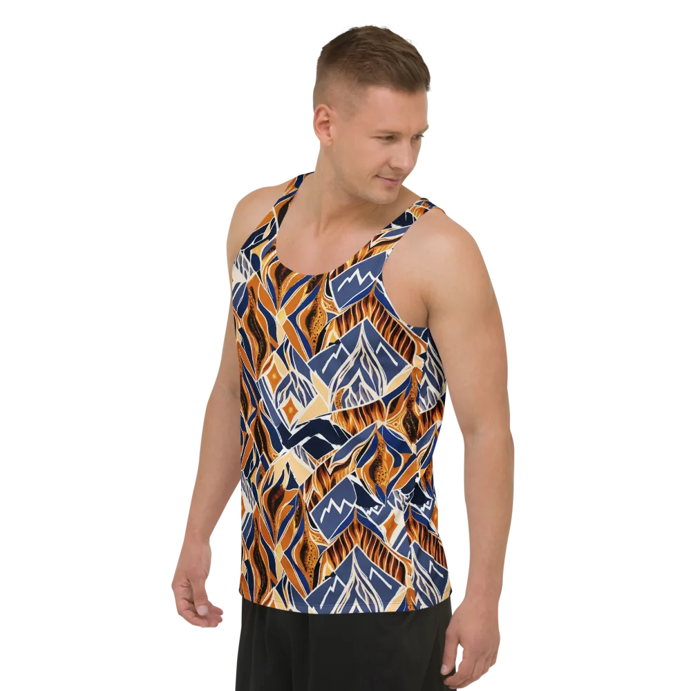 Saffron Alpine Static on Men's Tank Top — Left Front