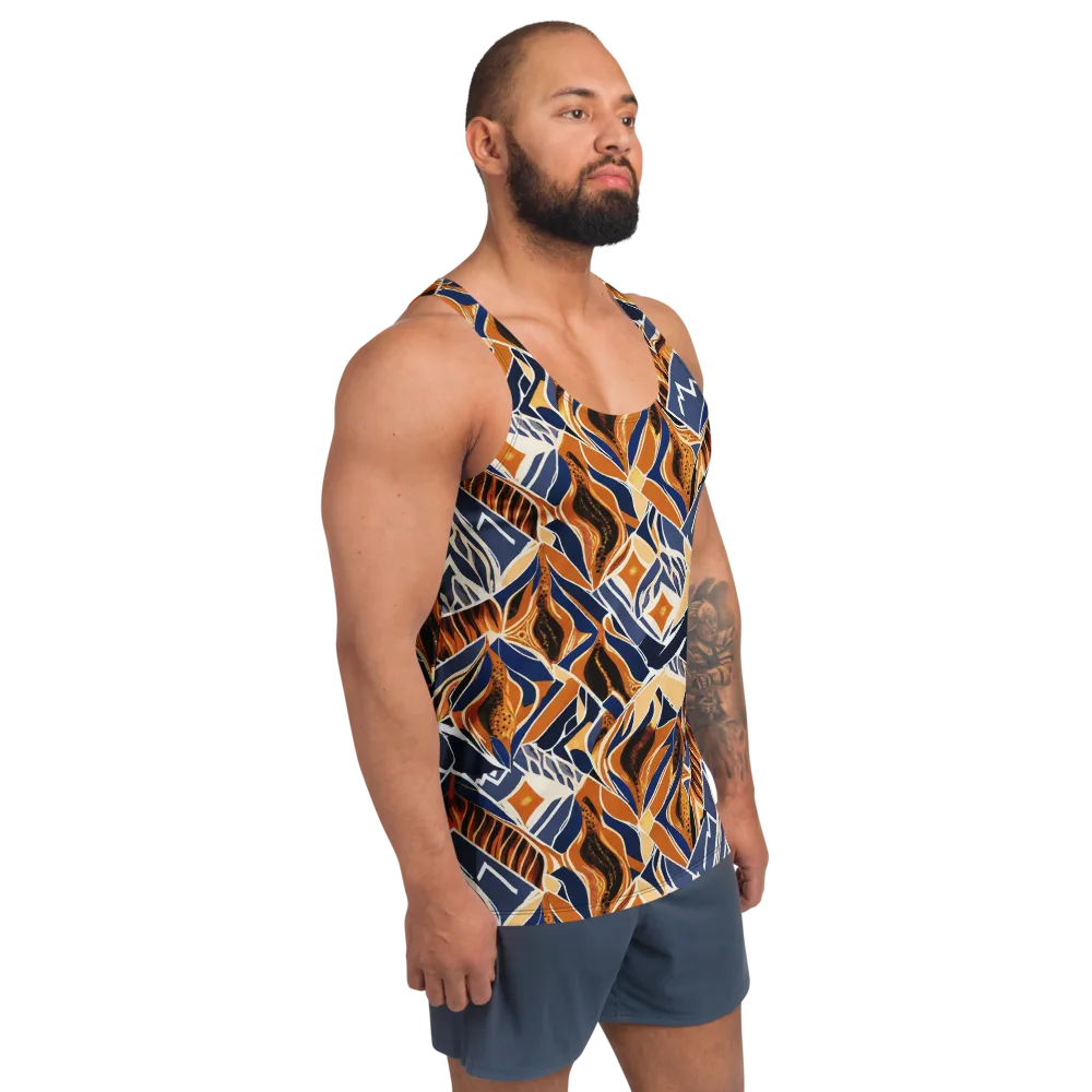 Saffron Alpine Static on Men's Tank Top — Right Front