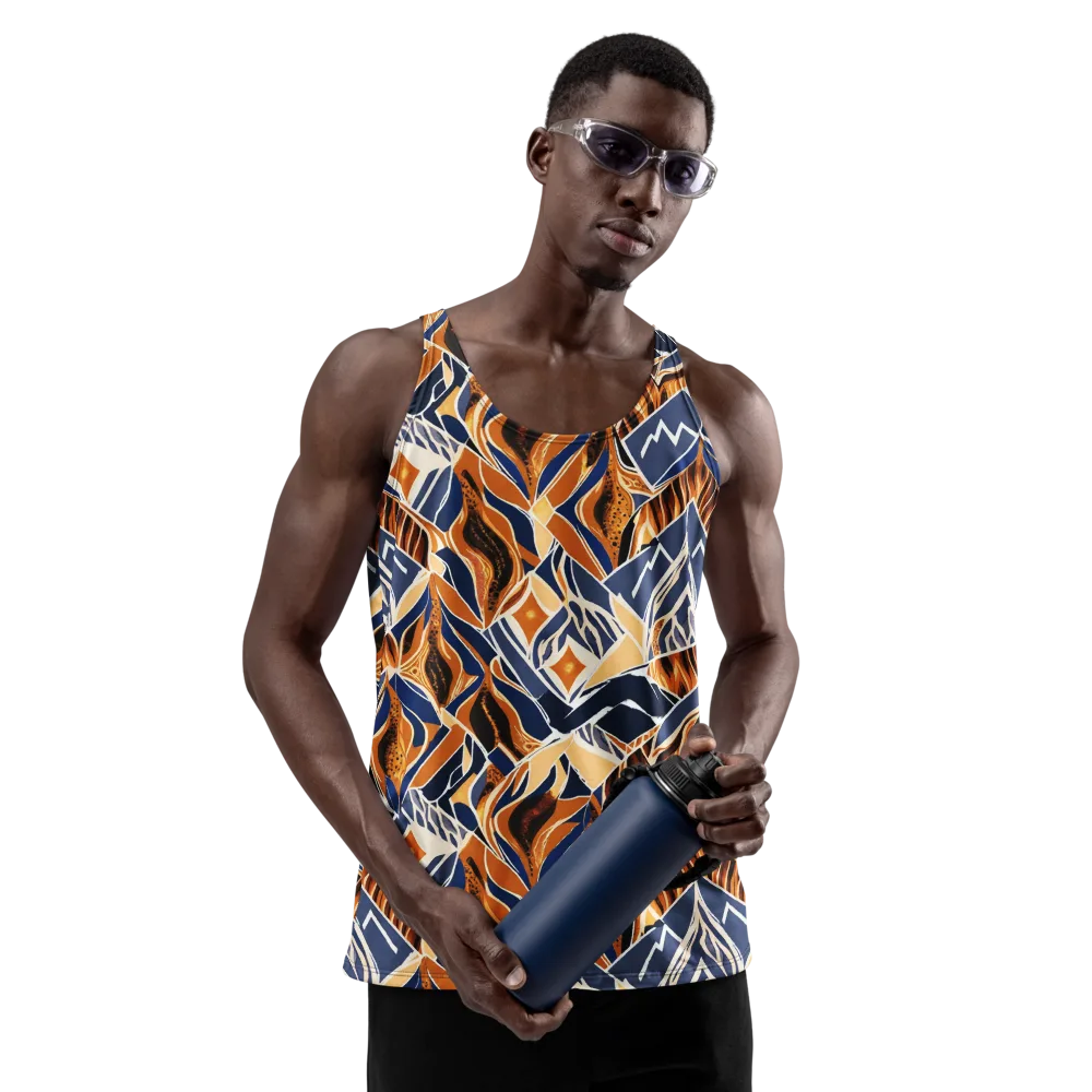 Saffron Alpine Static on Men's Tank Top — Front