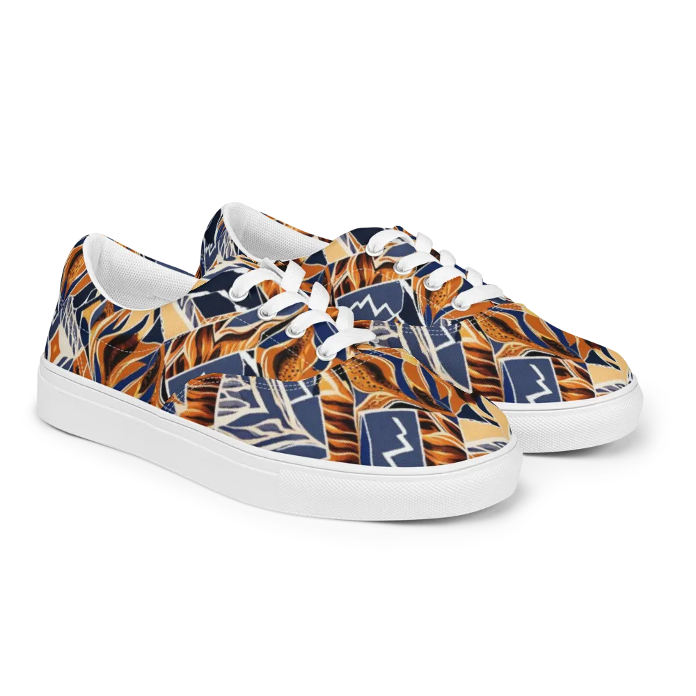 Saffron Alpine Static on Men's Lace-Up Canvas Shoes — Right Front
