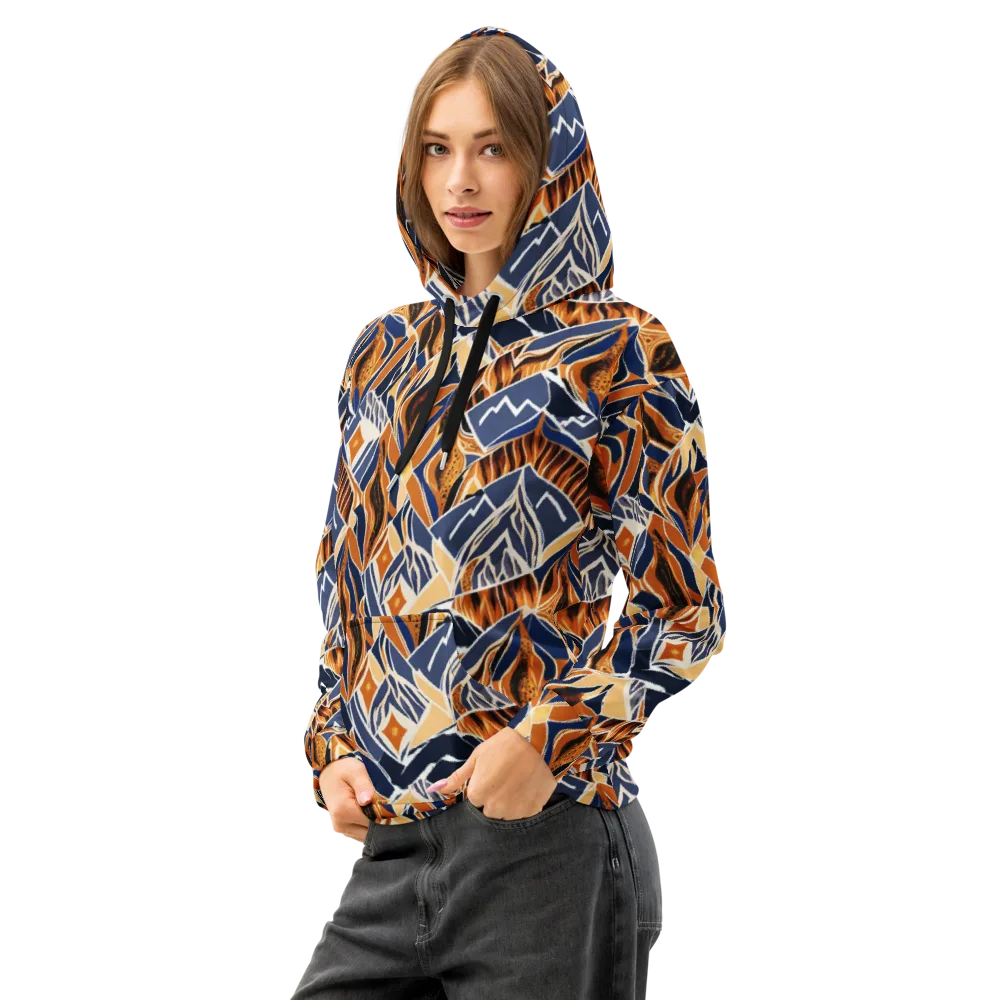 Saffron Alpine Static on Cotton Hoodie — Left Front