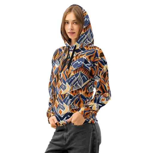 Saffron Alpine Static on a Cotton Hoodie