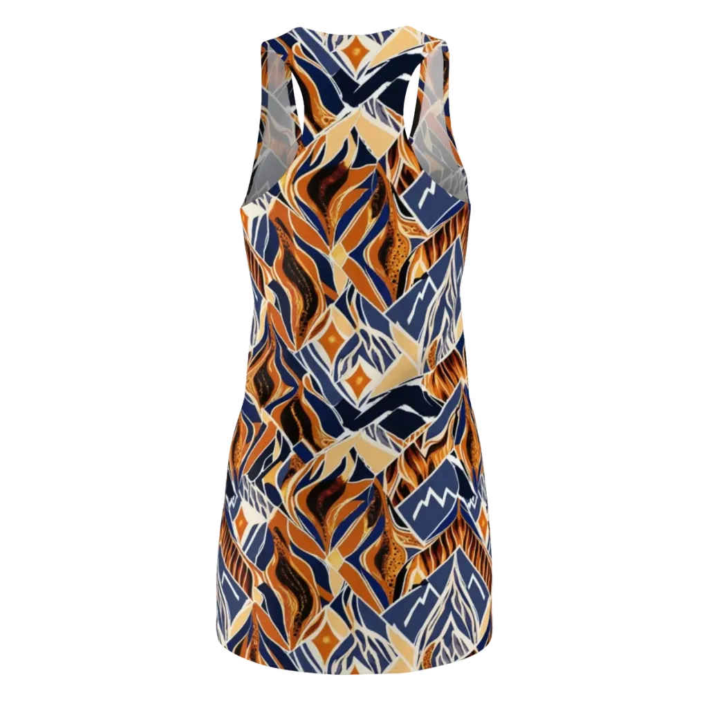 Saffron Alpine Static on Racerback Dress — Back