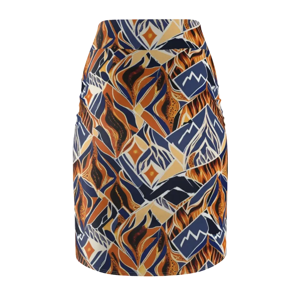 Saffron Alpine Static on Pencil Skirt — Back