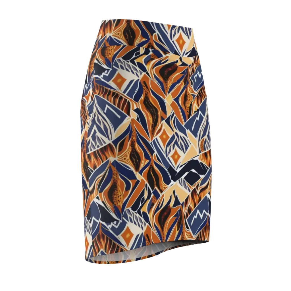 Saffron Alpine Static on Pencil Skirt — Front Side