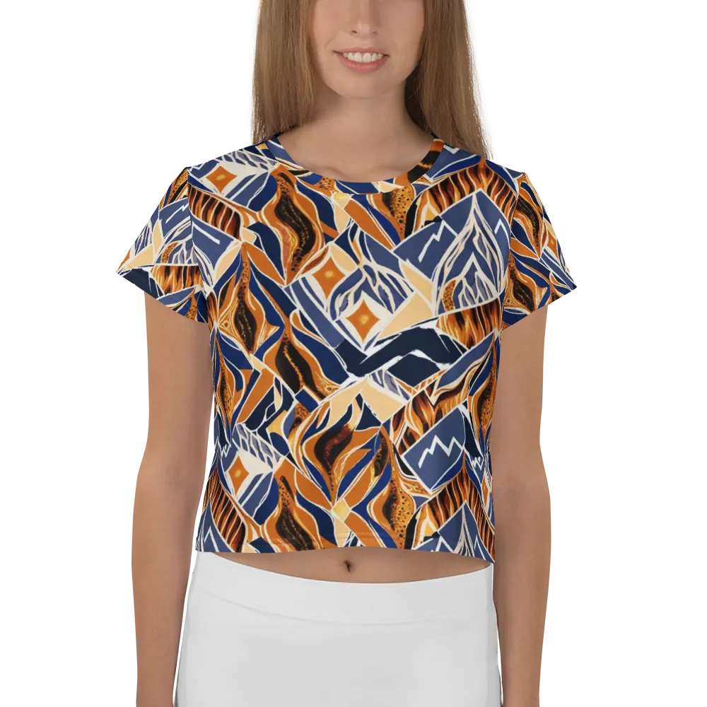 Saffron Alpine Static on Crop Tee — Front