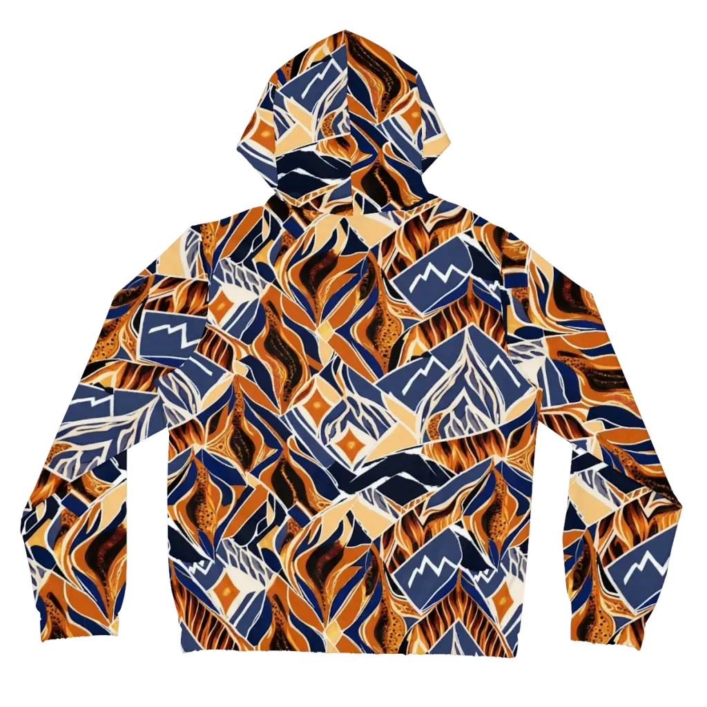 Saffron Alpine Static on Women's Full-Zip Hoodie — Back