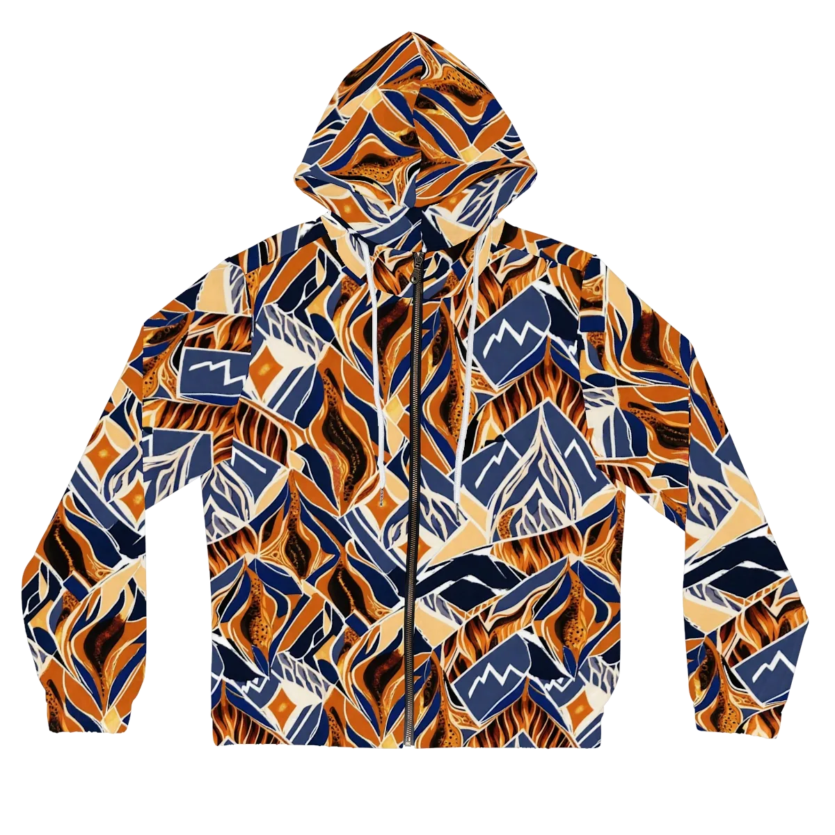Saffron Alpine Static on Women's Full-Zip Hoodie — Front