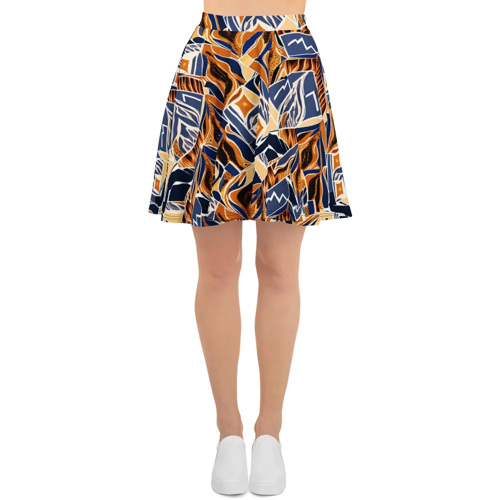 Saffron Alpine Static on Skater Skirt — Front