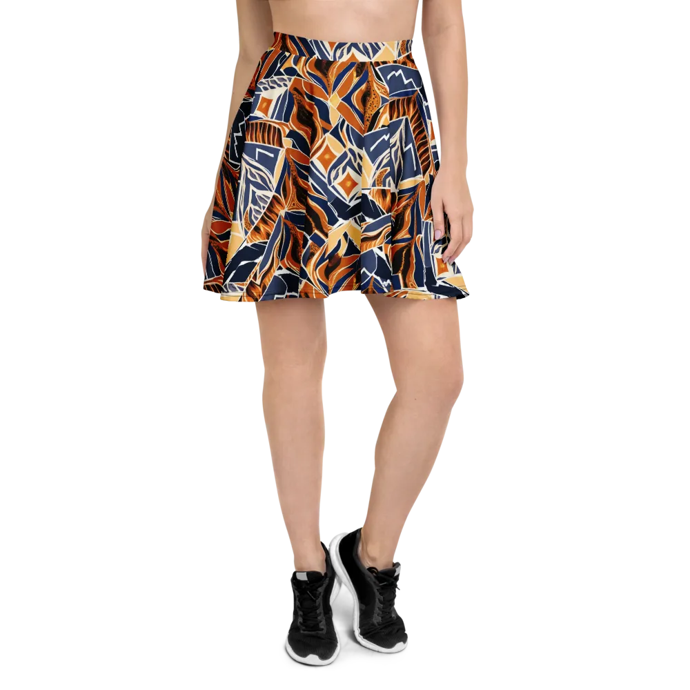 Saffron Alpine Static on Skater Skirt — Front