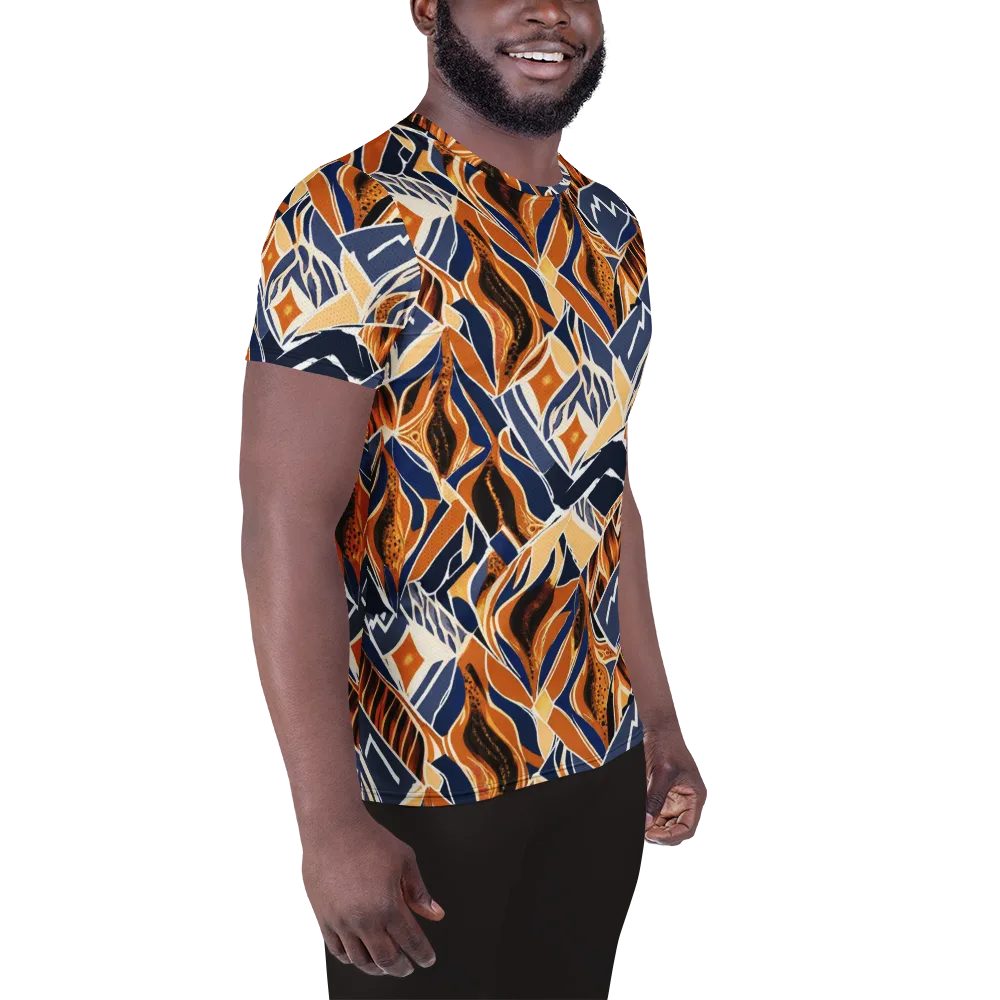 Saffron Alpine Static on Men's Athletic T-Shirt — Right